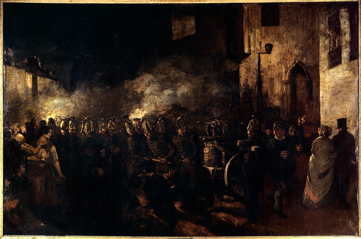 Pompieri in corsa verso un incendio da Gustave Courbet