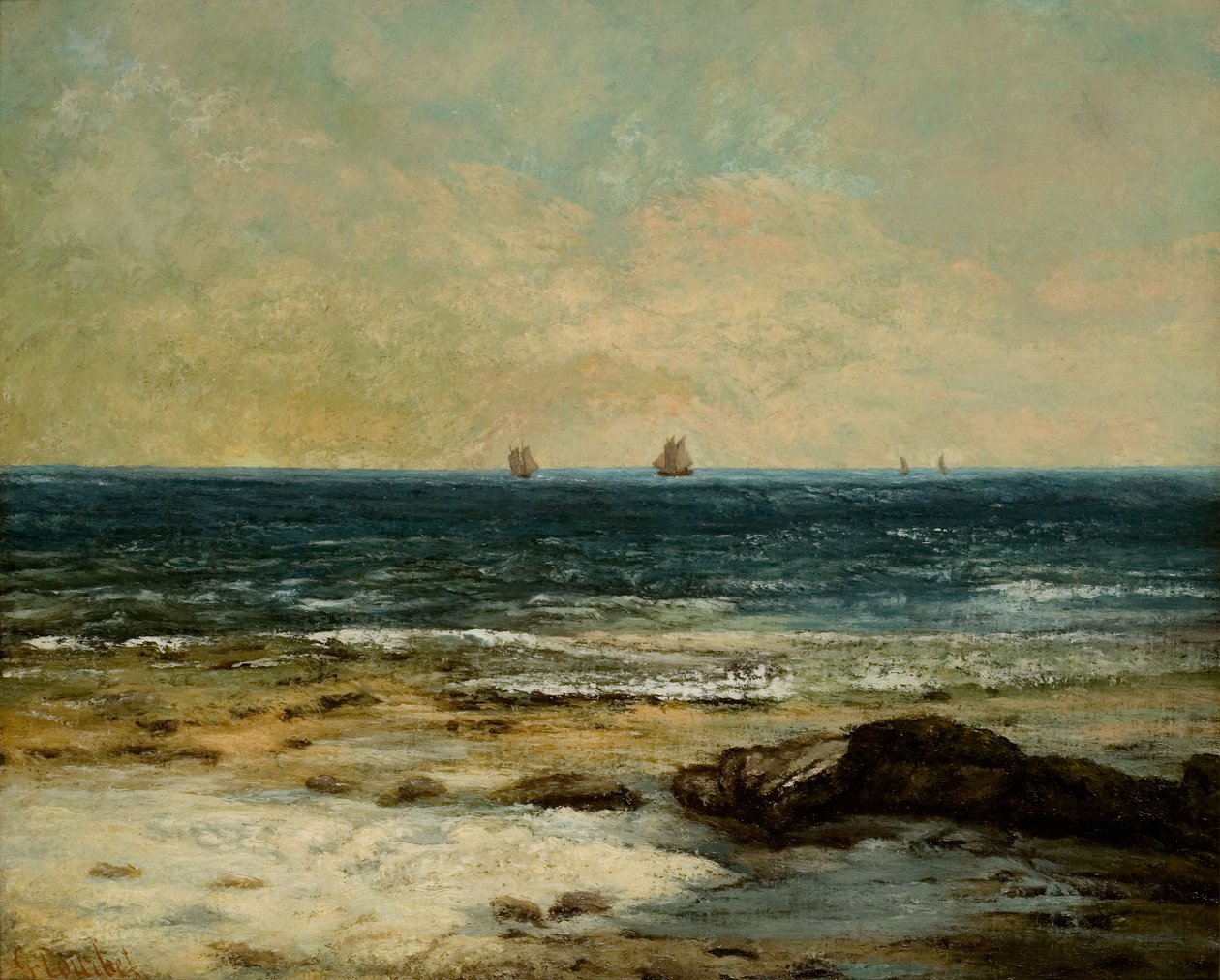 Francese: Les Bords de la mer à Palavas da Gustave Courbet
