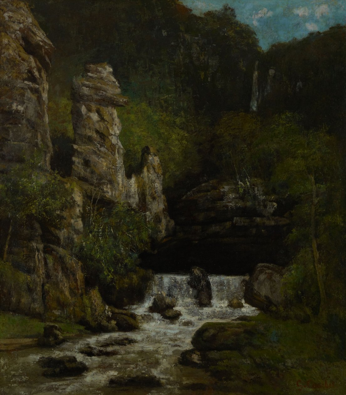Paesaggio con una cascata da Gustave Courbet