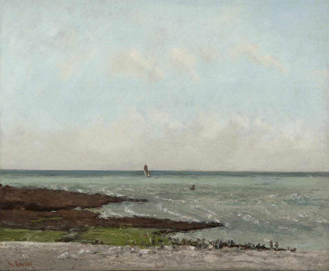 Lavandaie a bassa marea, Étretat da Gustave Courbet