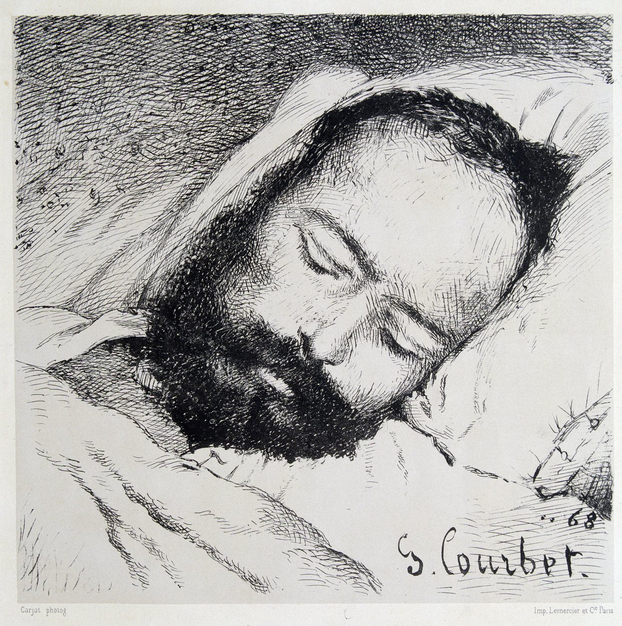 Ritratto mortuario di Proudhon, 20/01/1865 - di Gustave Courbet da Gustave Courbet