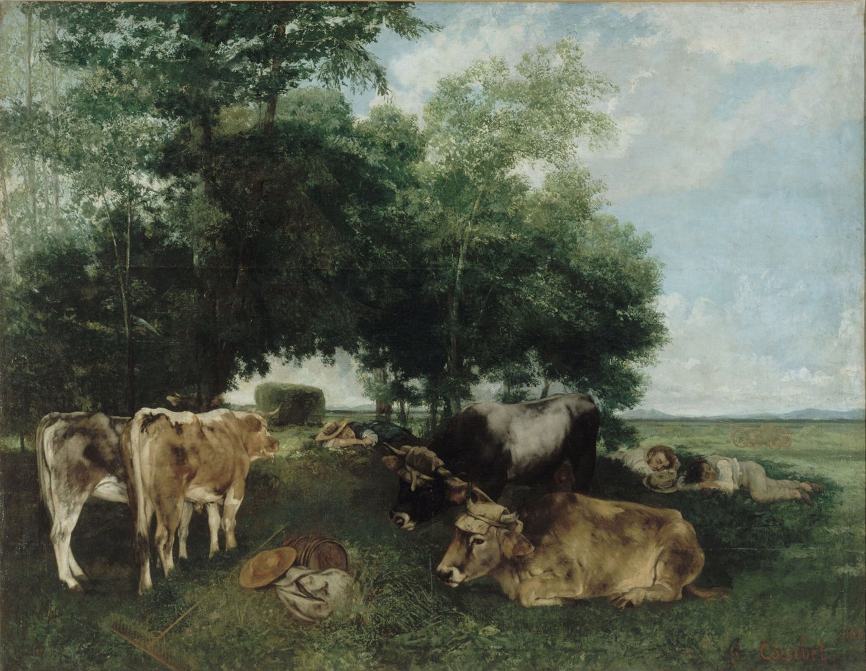 Pisolino durante la stagione della fienagione, Monti del Doubs da Gustave Courbet