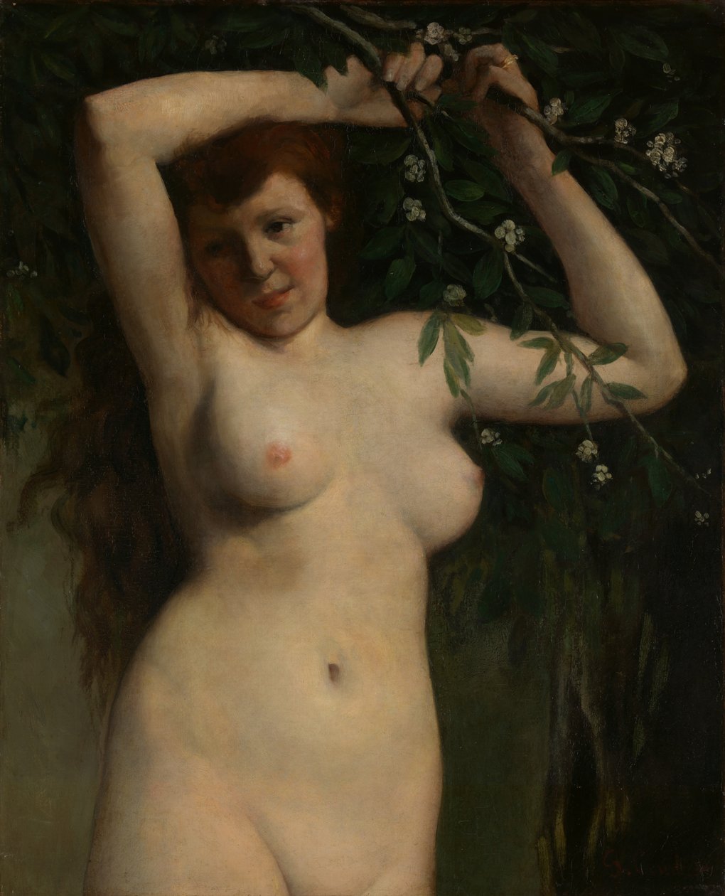 Nudo con ramo fiorito da Gustave Courbet