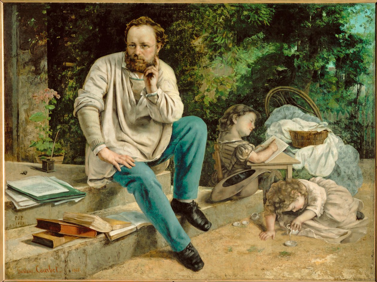 Pierre-Joseph Proudhon e i suoi figli (dipinto su tela) da Gustave Courbet