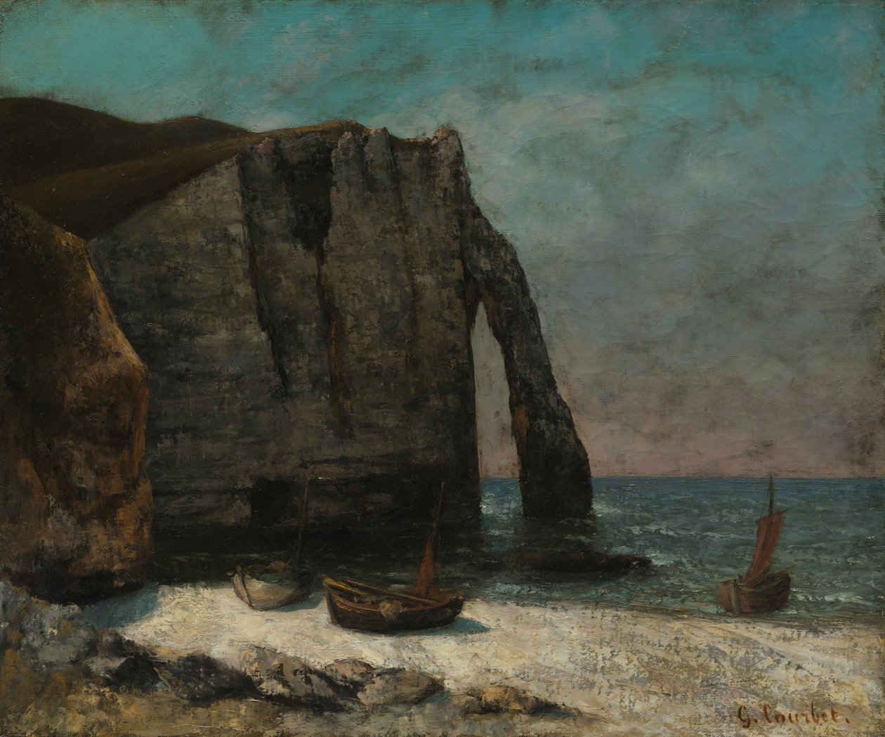 La scogliera di Étretat da Gustave Courbet