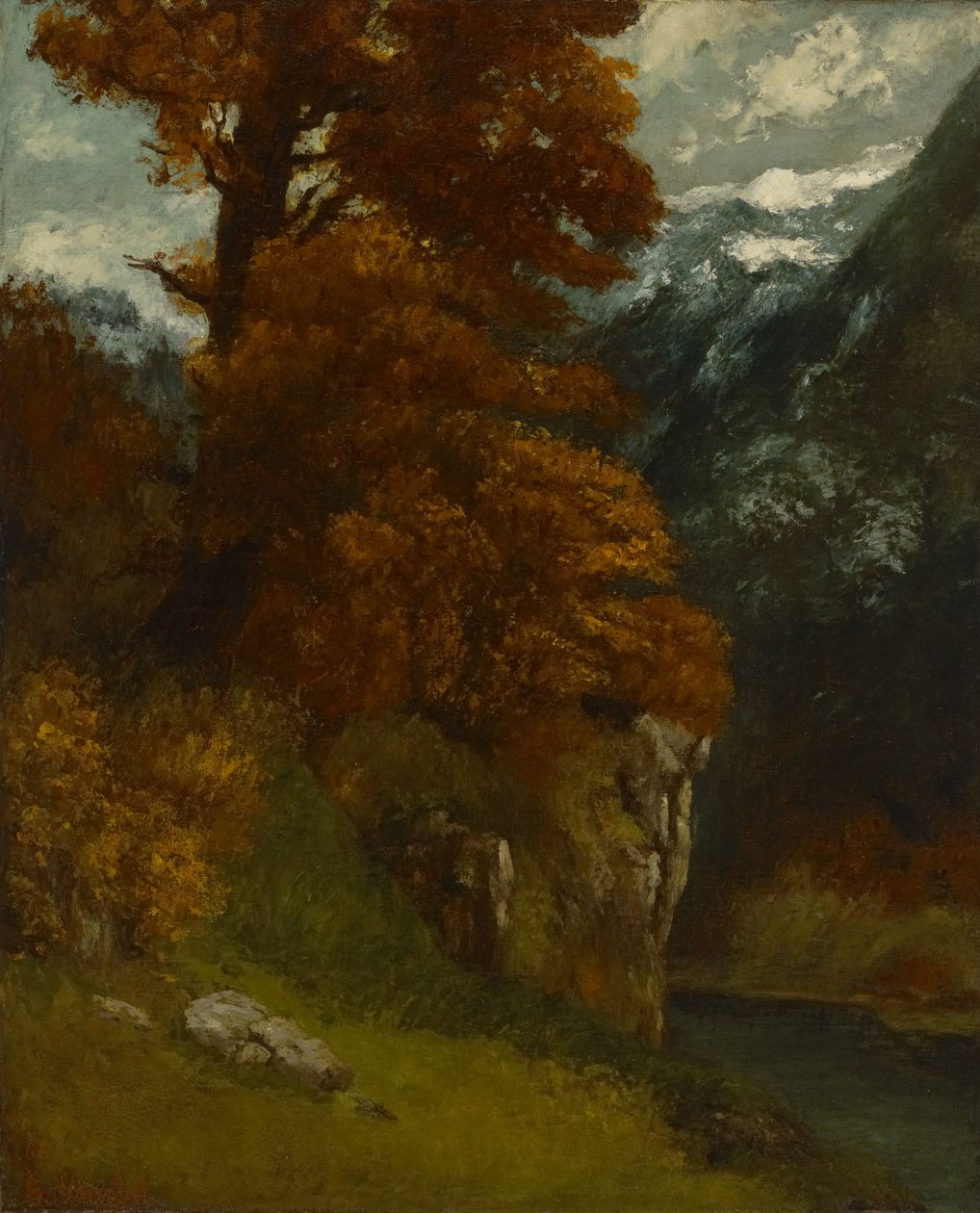 The Glen at Ornans (Sulle rive del Doubs; Atmosfera autunnale) da Gustave Courbet