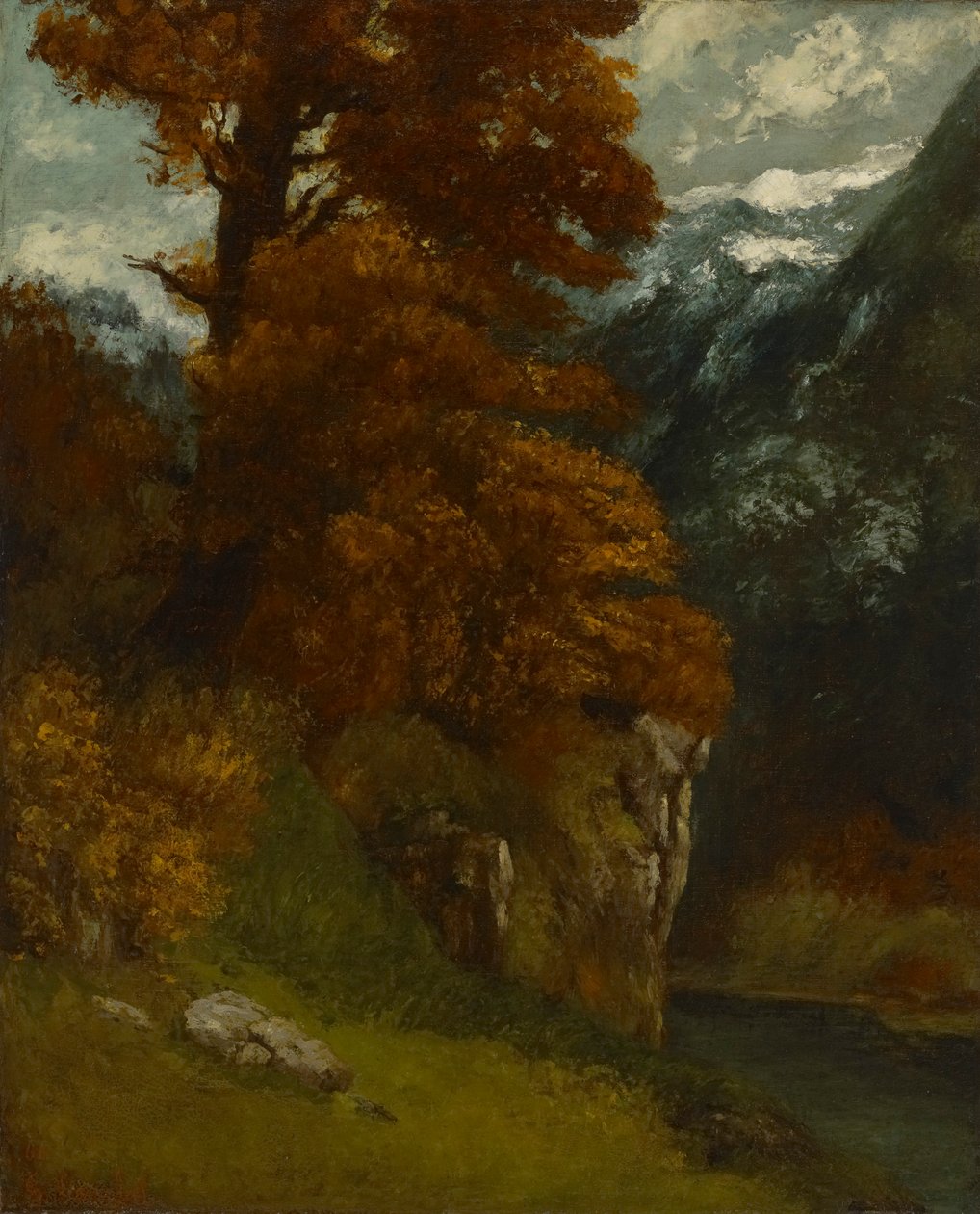 La valle di Ornans (Bords du Doubs; Effet d da Gustave Courbet