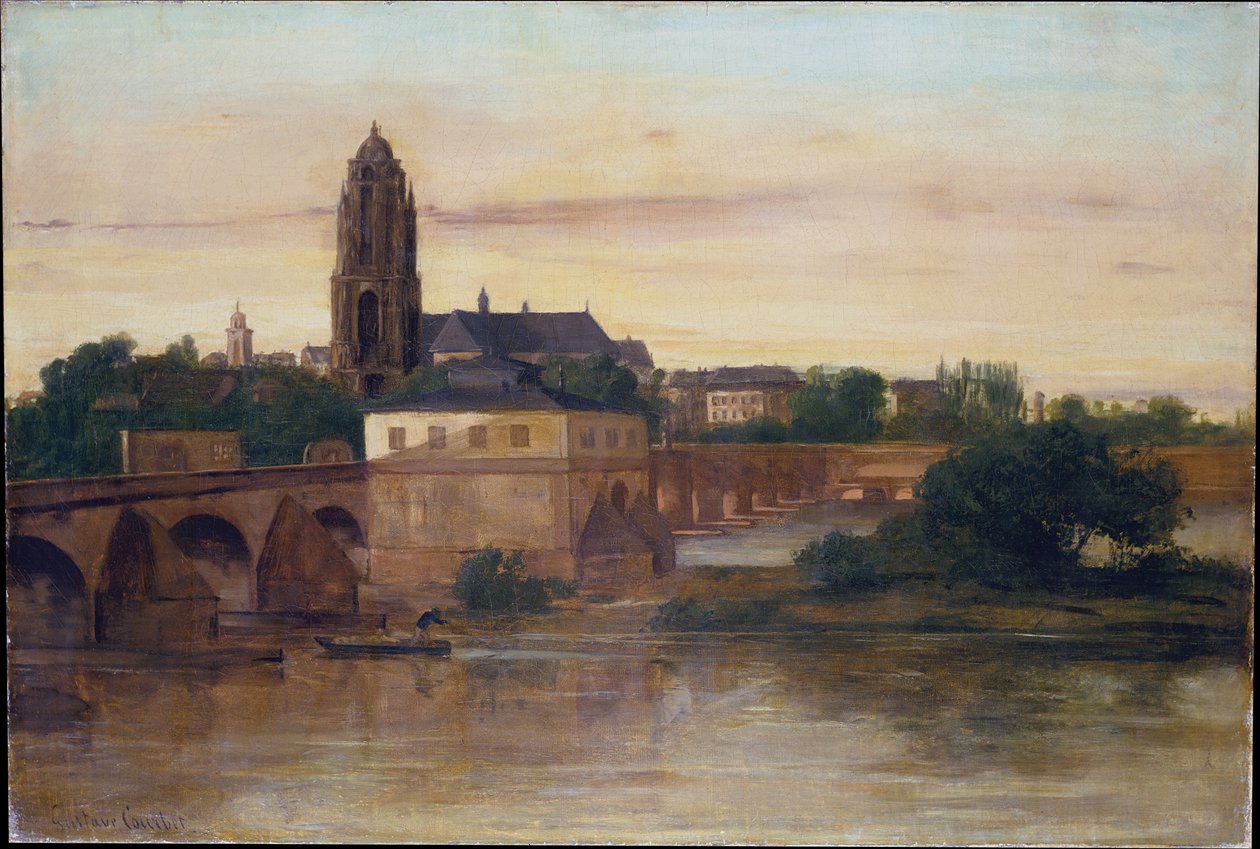 Vista di Francoforte con il Ponte Vecchio da Sachsenhausen da Gustave Courbet