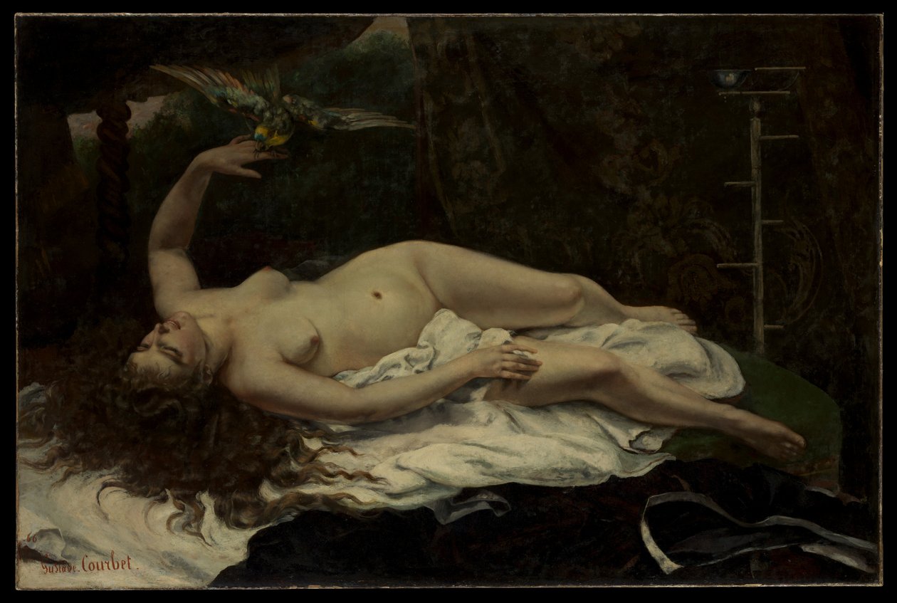 Donna con un pappagallo da Gustave Courbet
