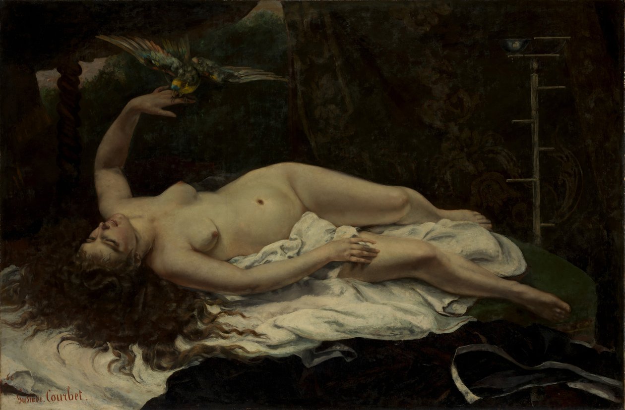 Donna con un Pappagallo da Gustave Courbet