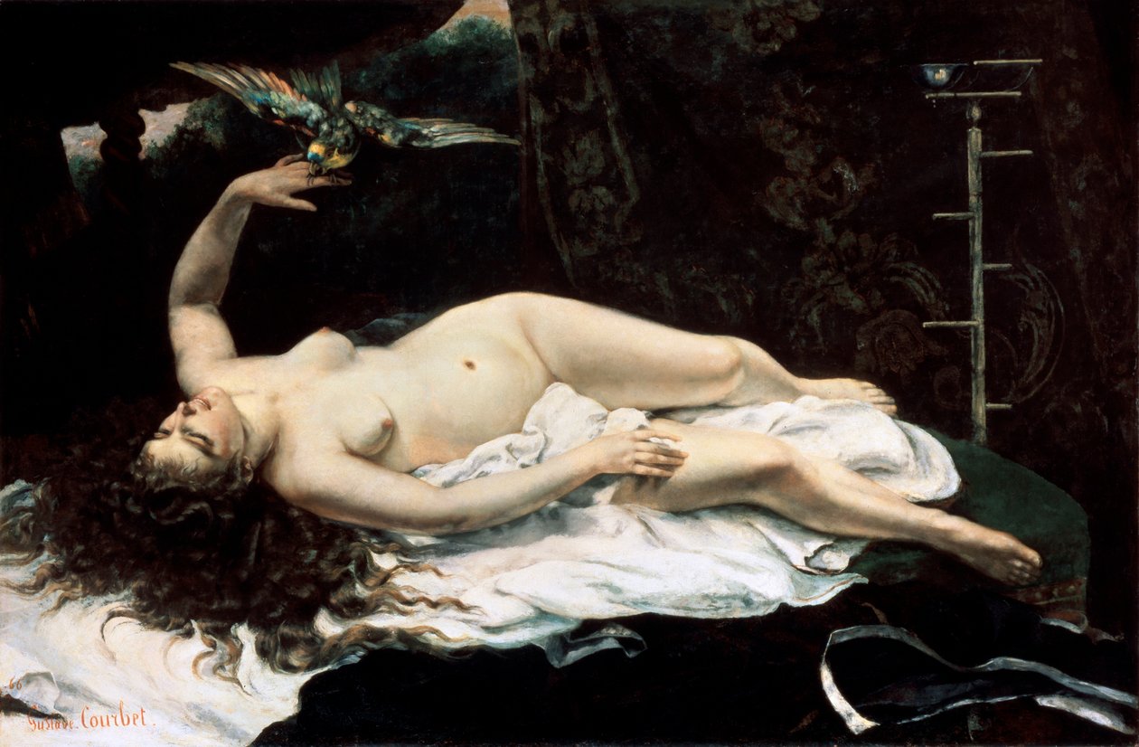 Donna con pappagallo, 1866 da Gustave Courbet