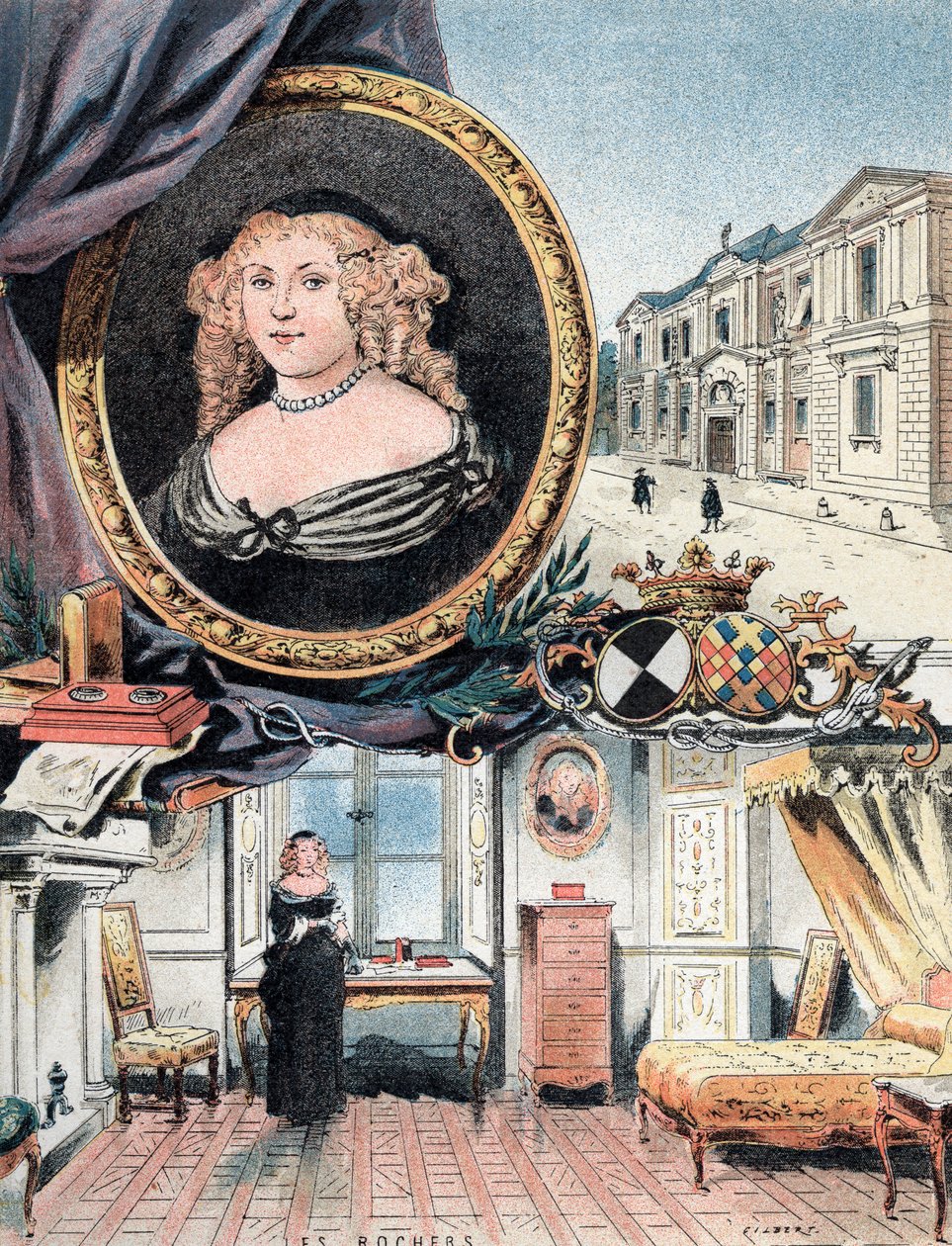 Ritratto della Marchesa di Sevigne, insieme al Chateau des Rochers e all