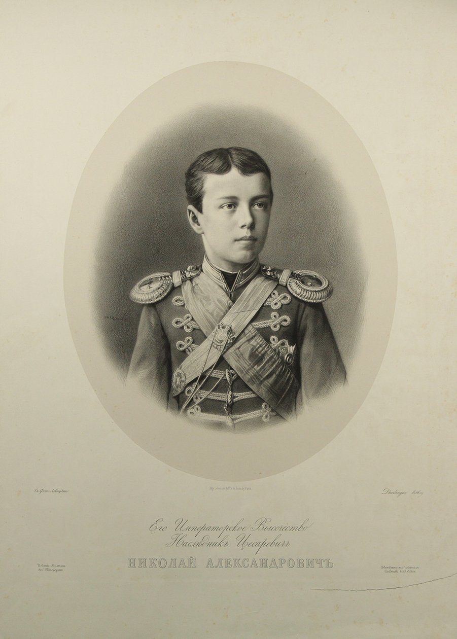 Ritratto dello zarevic Nikolay Aleksandrovich di Russia da Gustave Dharlingue