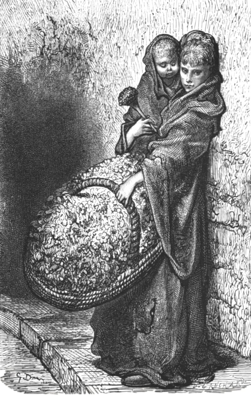 Una fioraia da Gustave Dore