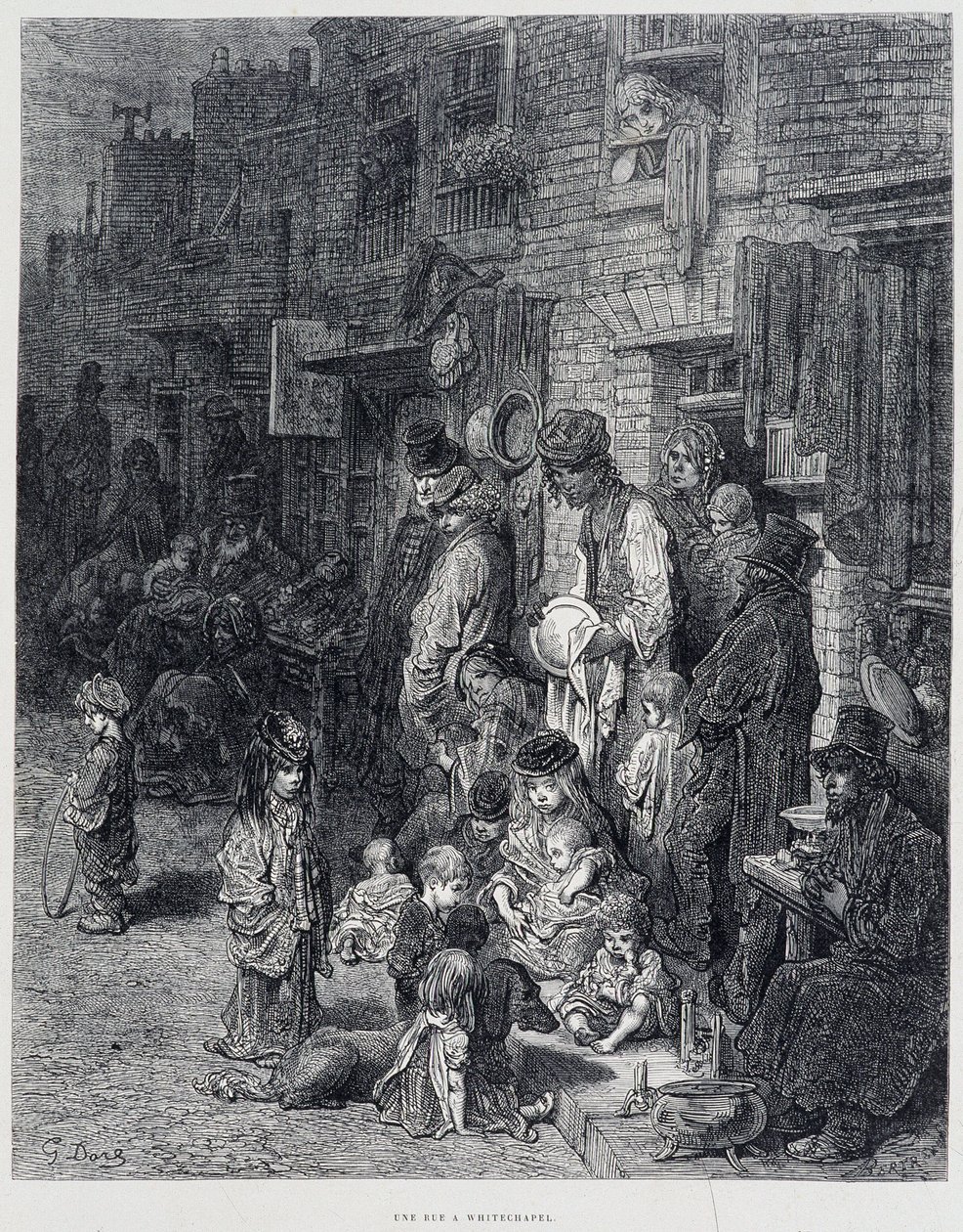 Una strada a Whitechapel - in "Londra" di Gustave Doré da Gustave Dore
