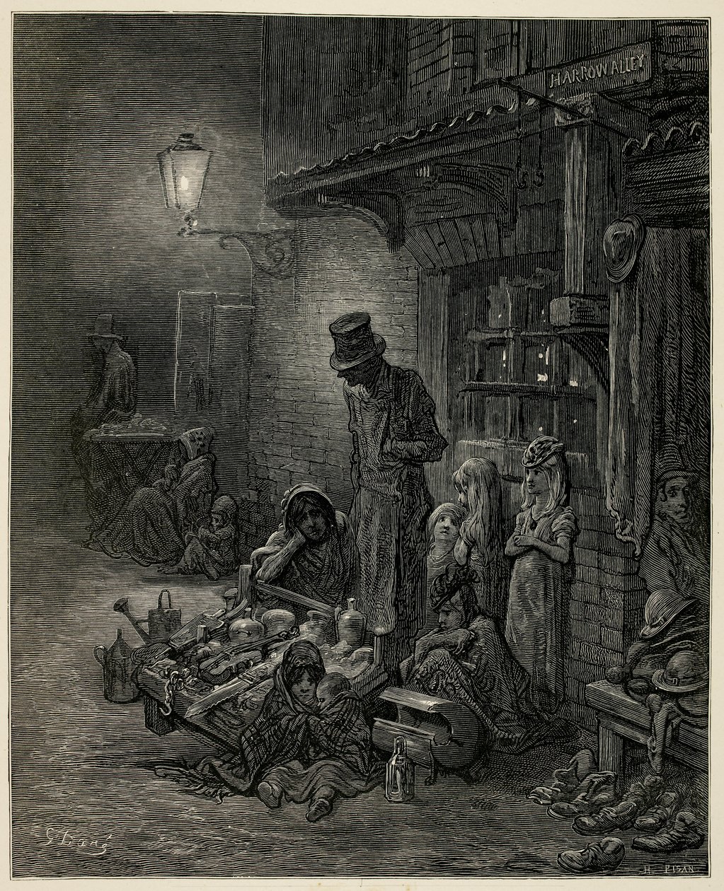 Una famiglia povera con i loro averi da Gustave Dore