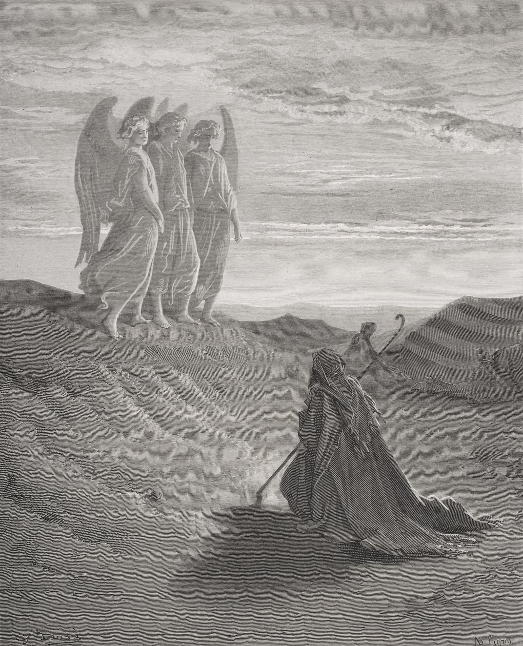Abramo e i tre angeli, illustrazione dalla 