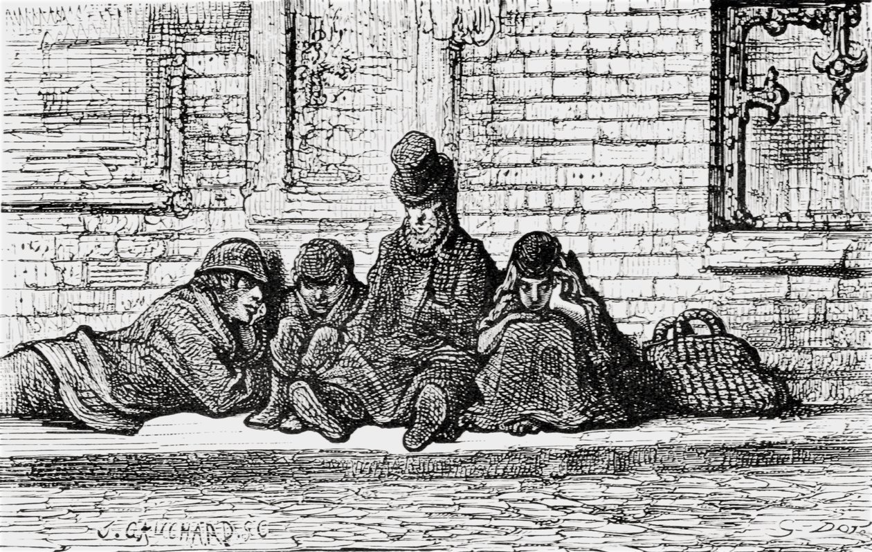 Addormentato per Strada, 1872 da Gustave Dore