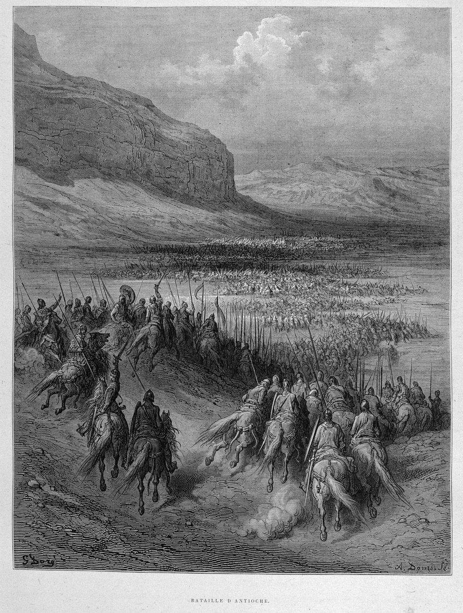 Battaglia di Antiochia durante la prima crociata di Gustave Doré da Gustave Dore