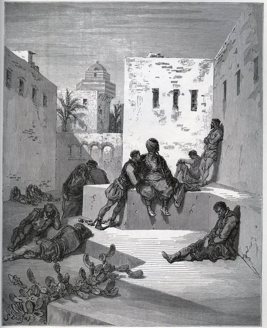 Storia del prigioniero. Cortile del bagne d