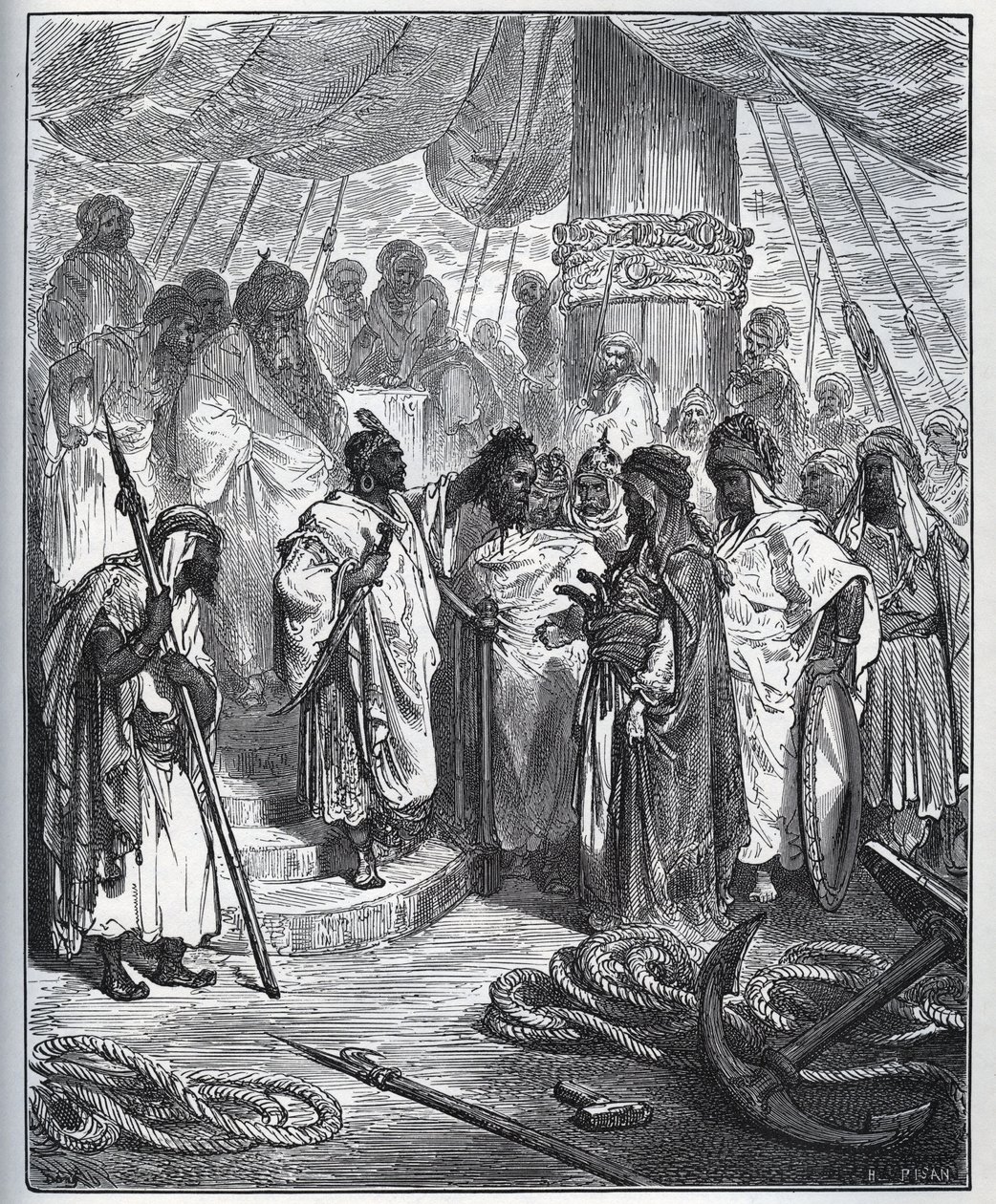Storia del prigioniero. La testa di Pagano Doria tagliata dagli arabi - Gli arabi gli tagliarono la testa e la portarono al generale della flotta turca - da 
