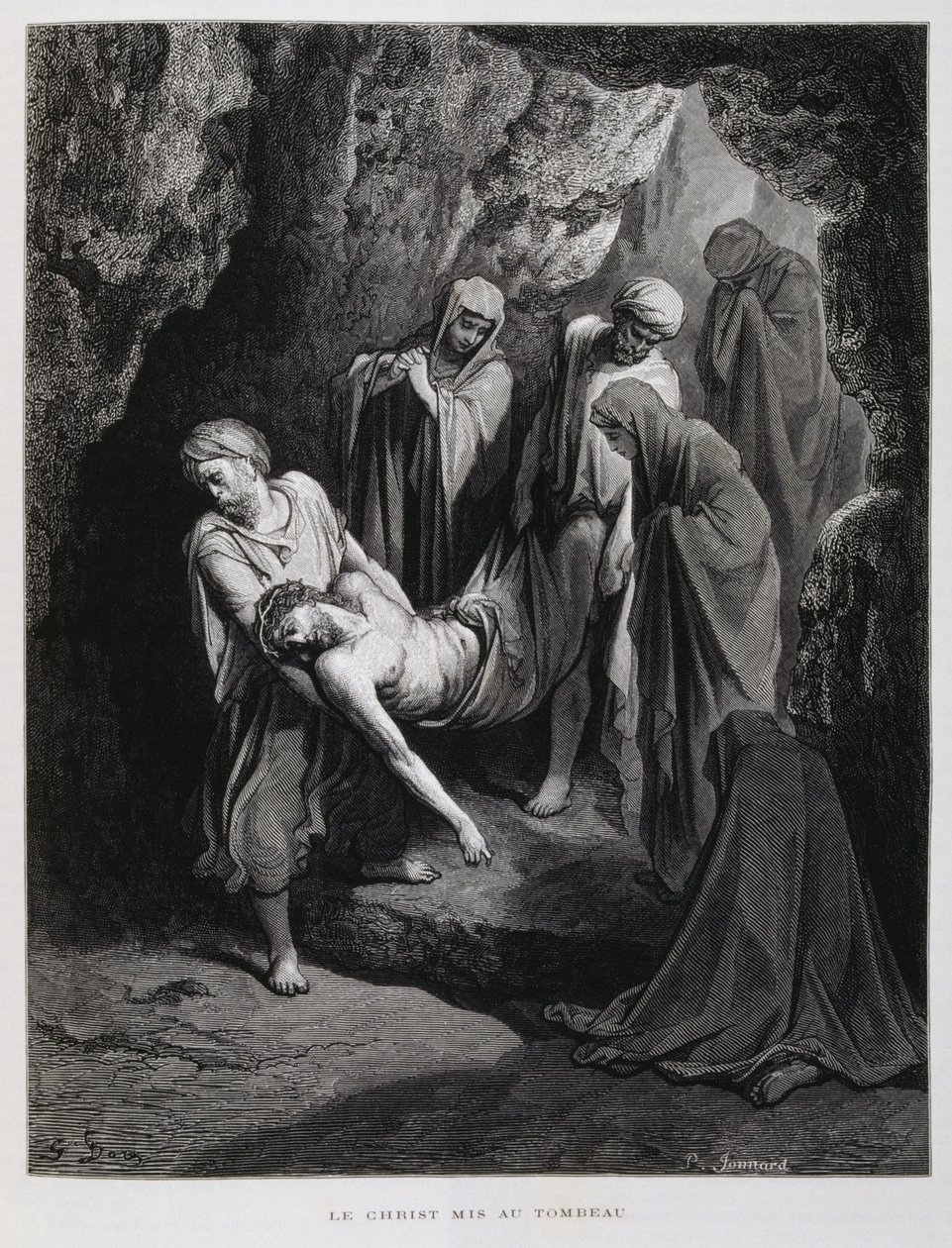 Cristo portato al sepolcro, Illustrazione dalla Bibbia di Doré da Gustave Dore