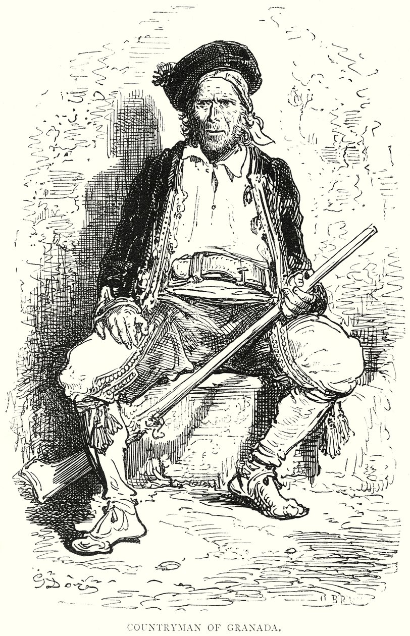 Contadino di Granada (incisione) da Gustave Dore