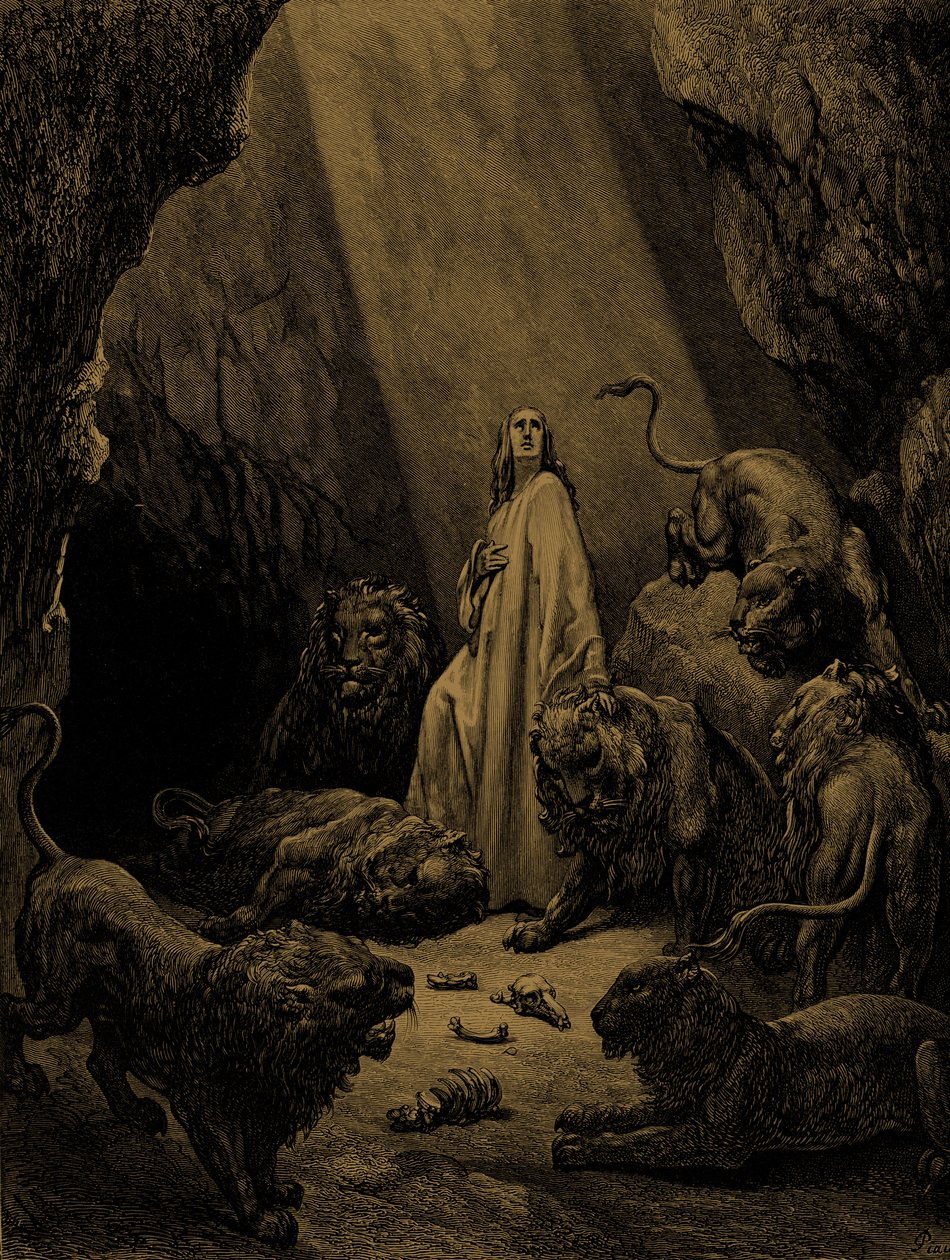 Daniele nella fossa dei leoni, di Doré da Gustave Dore