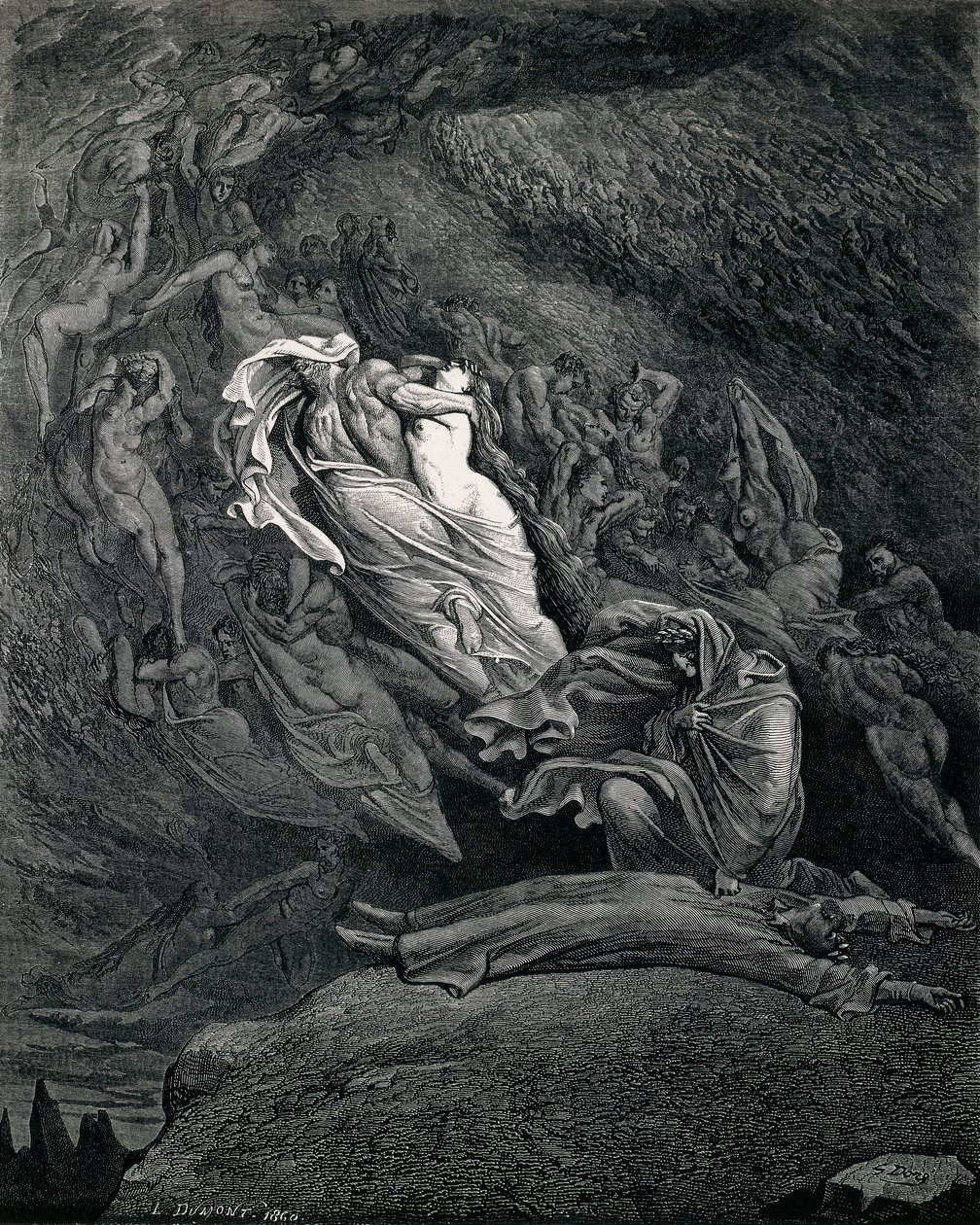 Dante e Virgilio con Paolo e Francesca, illustrazione per l