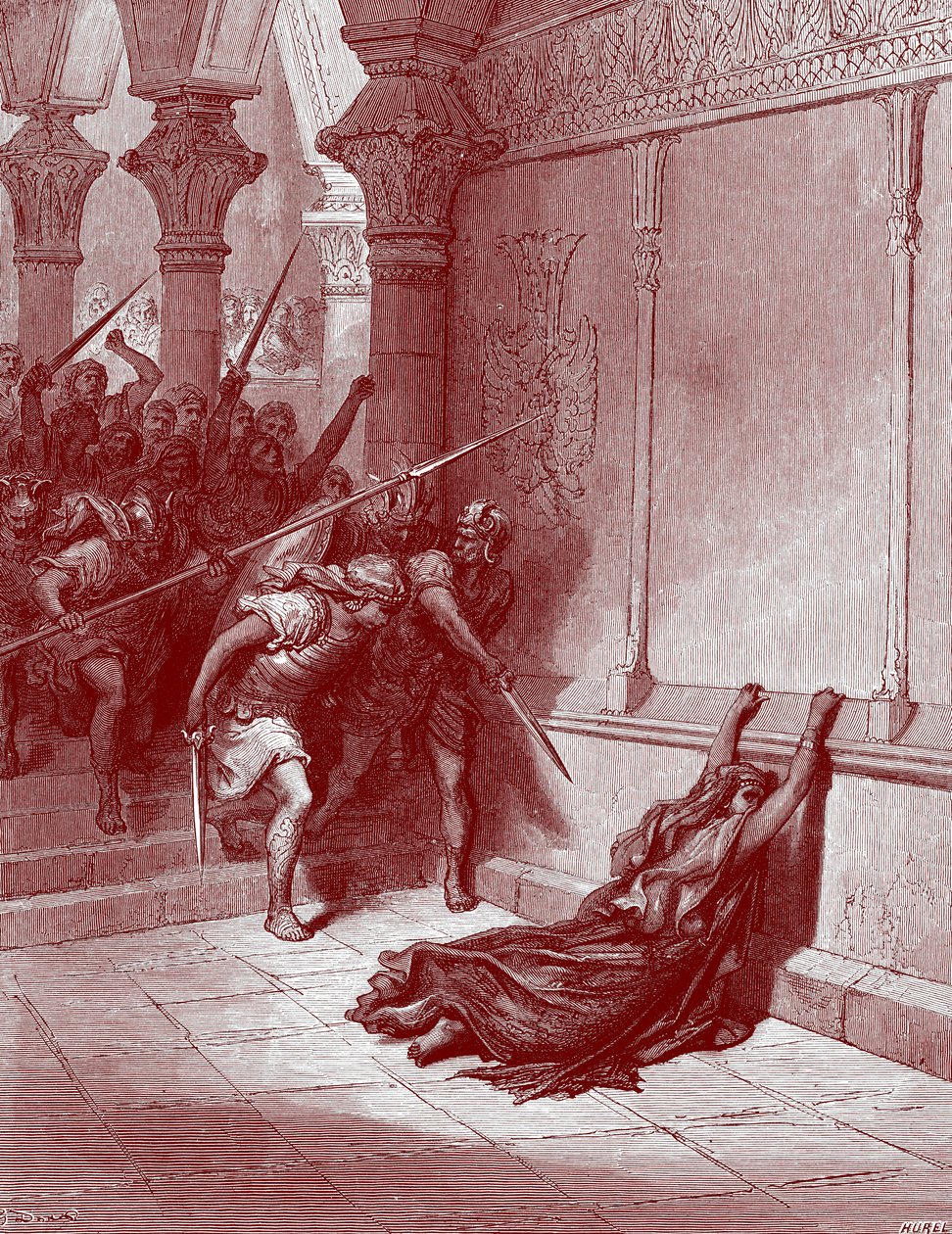 Morte di Atalia, incisione di Doré - Bibbia da Gustave Dore