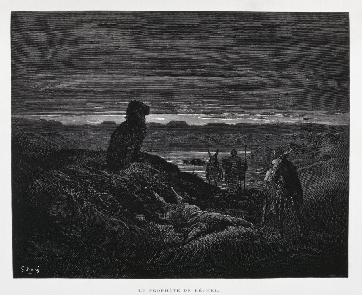 Morte del profeta di Bethel, Illustrazione dalla Bibbia di Doré da Gustave Dore