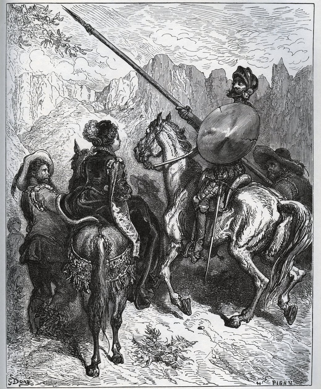 Don Chisciotte accetta la missione proposta da Dorothee-Principessa di Micomicon - da "Don Chisciotte della Mancia" di Miguel Cervantes da Gustave Dore