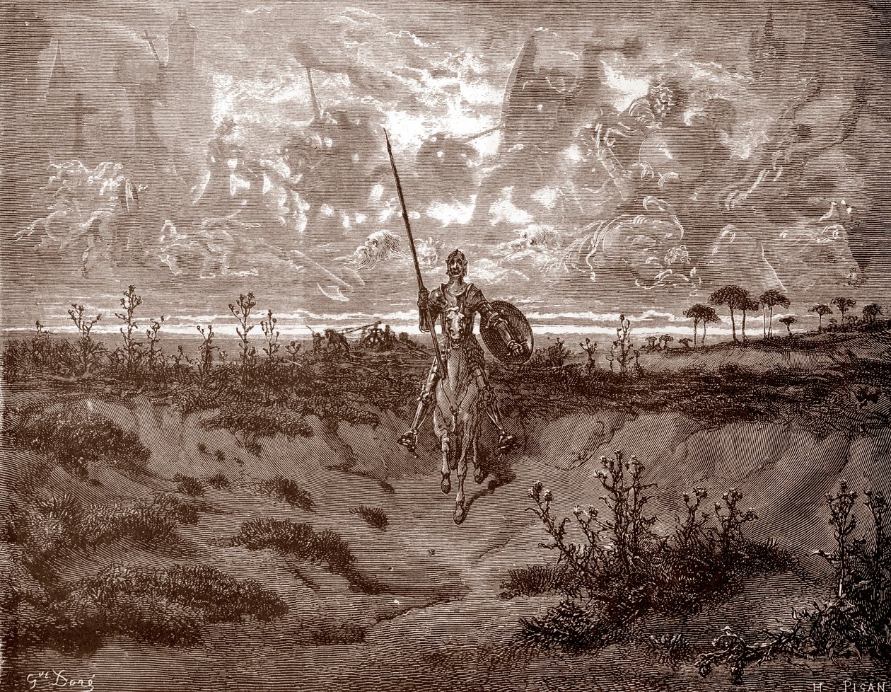 Don Chisciotte parte per le sue avventure Incisione di Gustave Doré per 