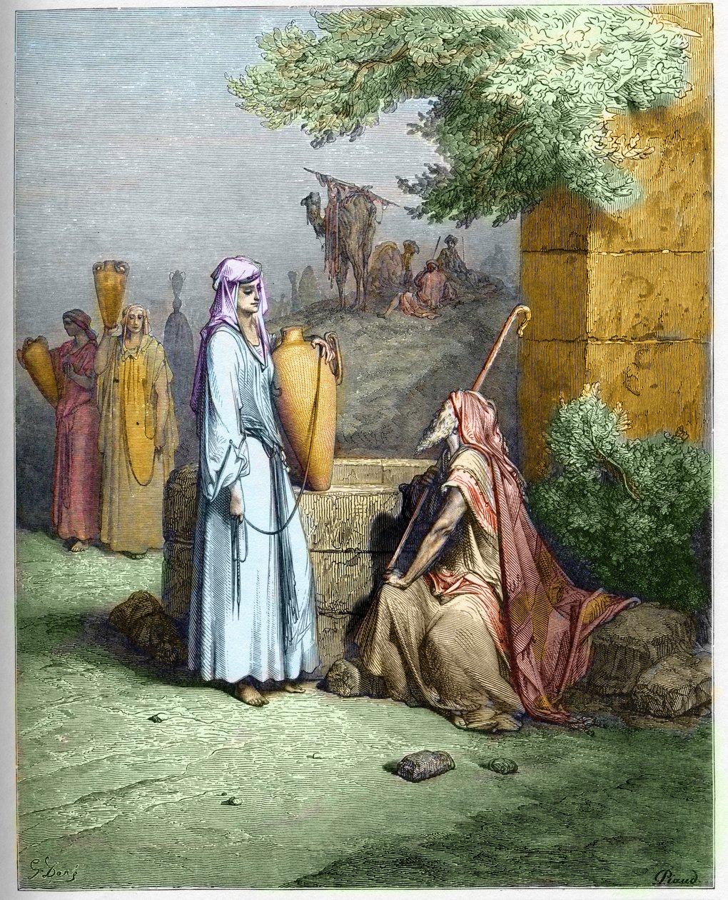 Eliezer e Rebecca - Eliezer, il servo di Abramo, riceve un bicchiere d