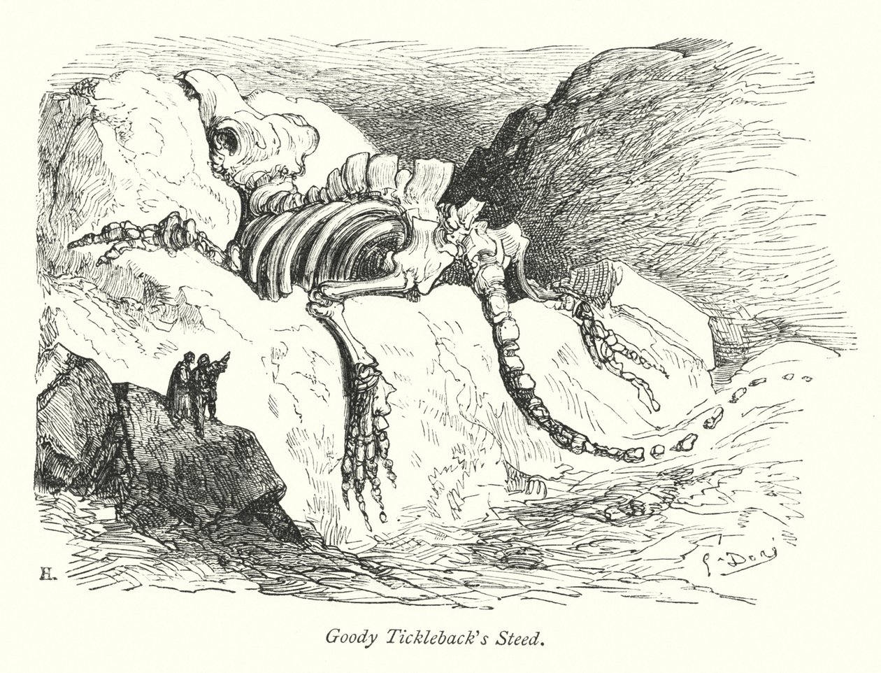 Il destriero di Goody Tickleback (incisione) da Gustave Dore