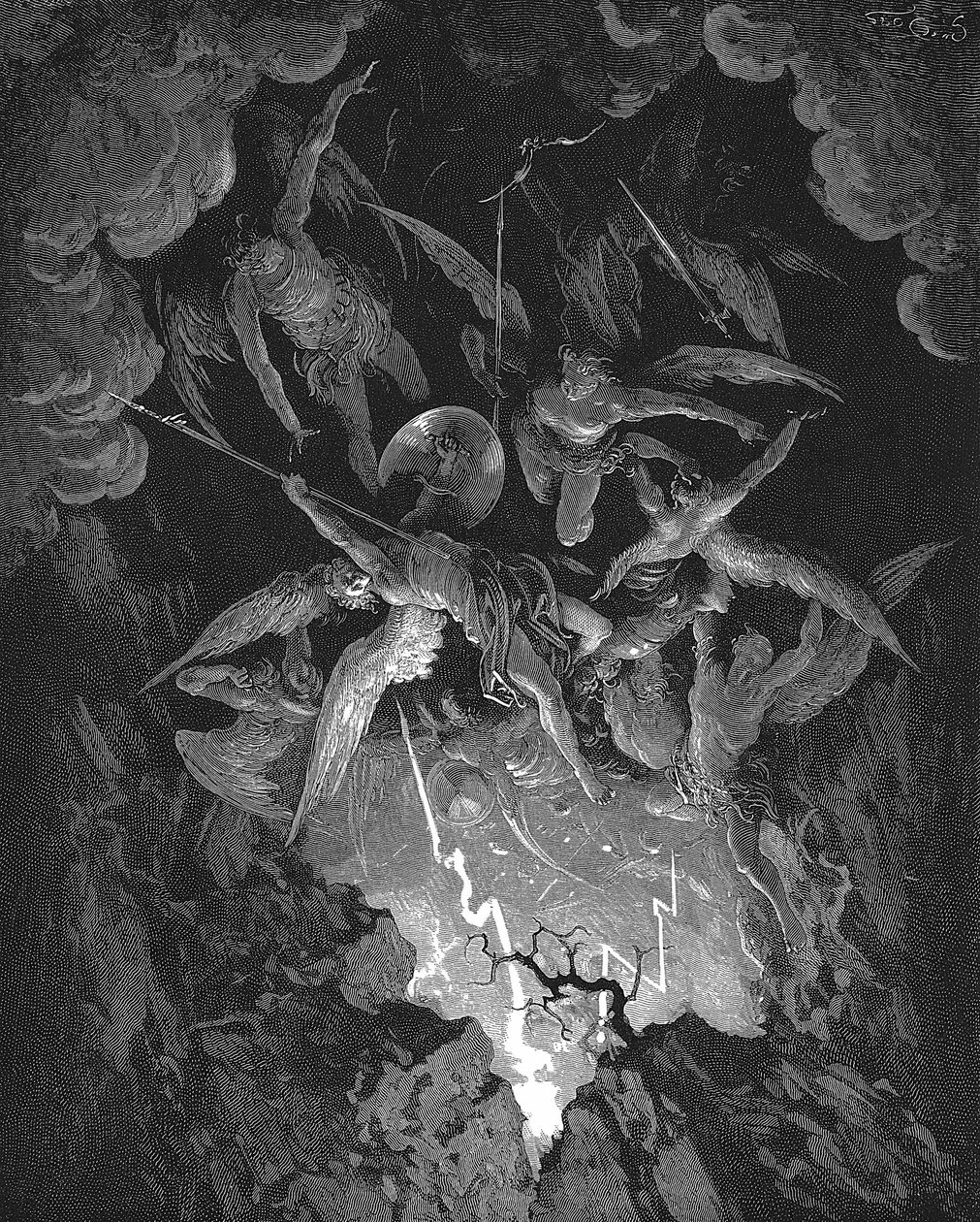 Illustrazione di Gustave Doré per il poema epico di John Milton che drammatizza la caduta dell