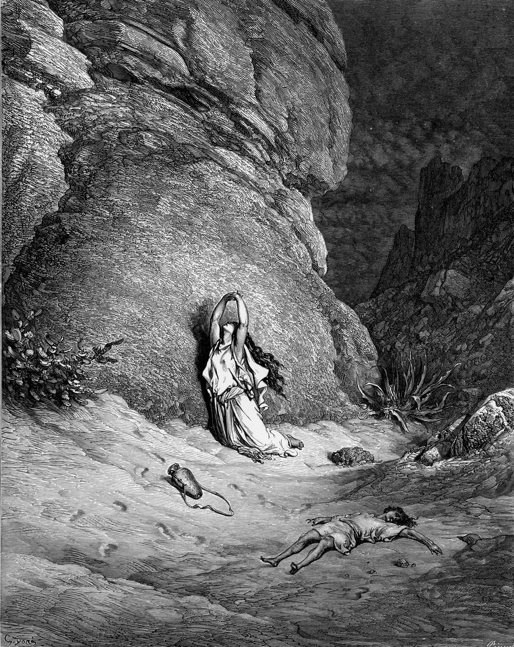 Agar e Ismaele, incisione di Doré da Gustave Dore
