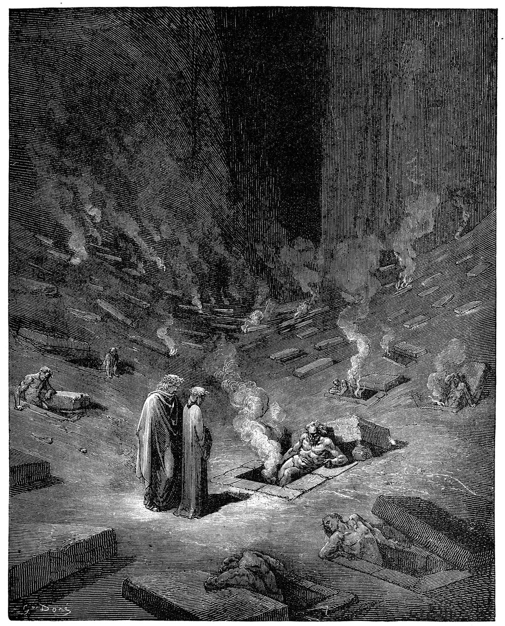 Inferno: la città di Dis, dio romano degli inferi, 1863 da Gustave Dore