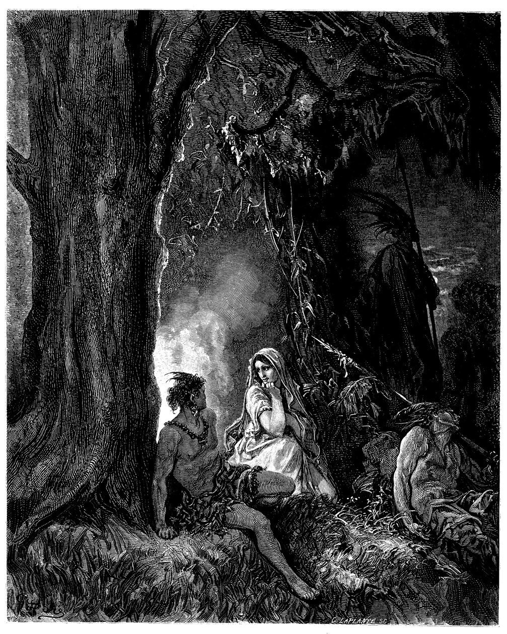 Illustrazione di Gustave Doré per il romanzo di François René de Chateaubriand, Atala, edizione Hachette 1863 da Gustave Dore