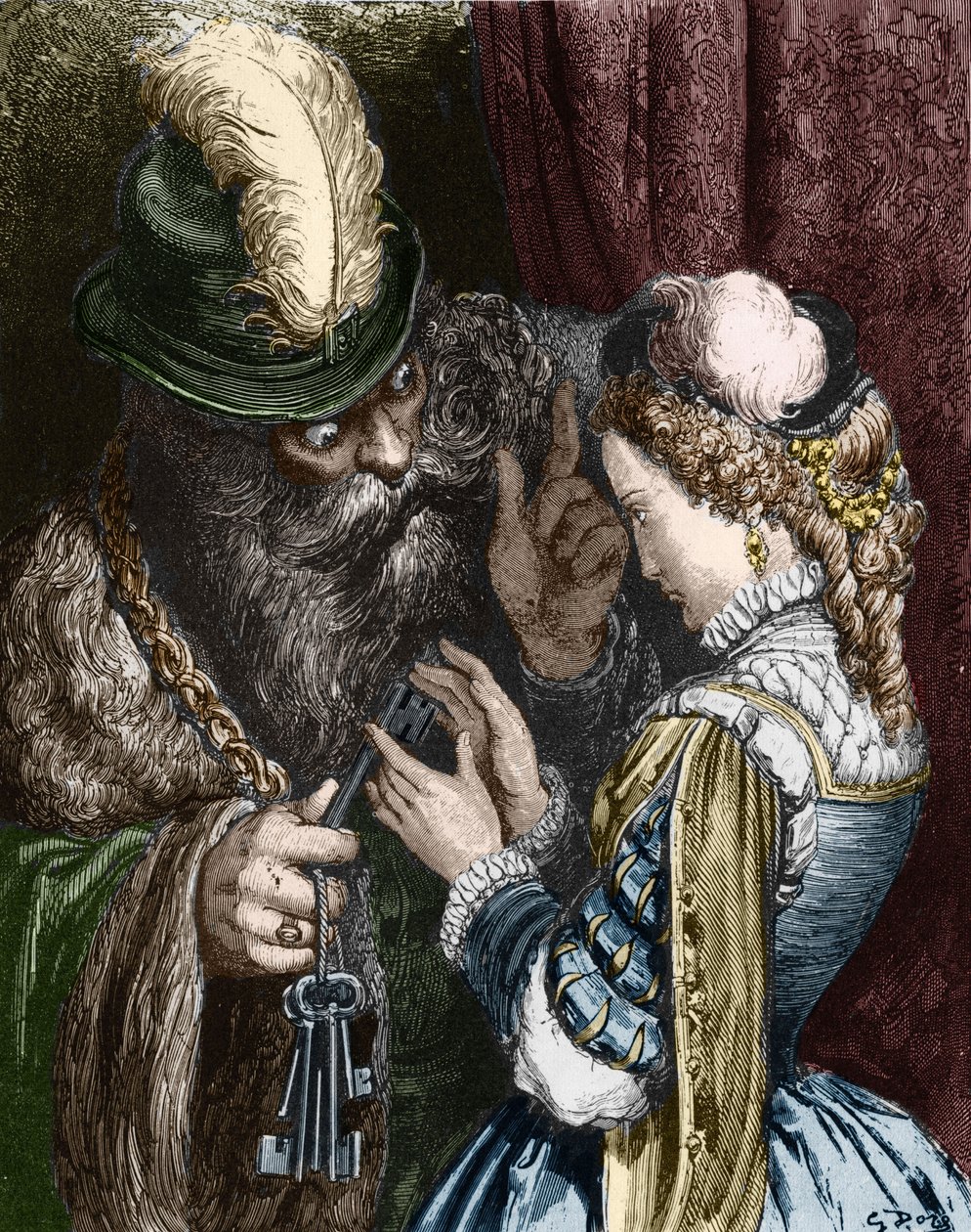 Illustrazione per "Barbablù" di Charles Perrault, 1893 da Gustave Dore