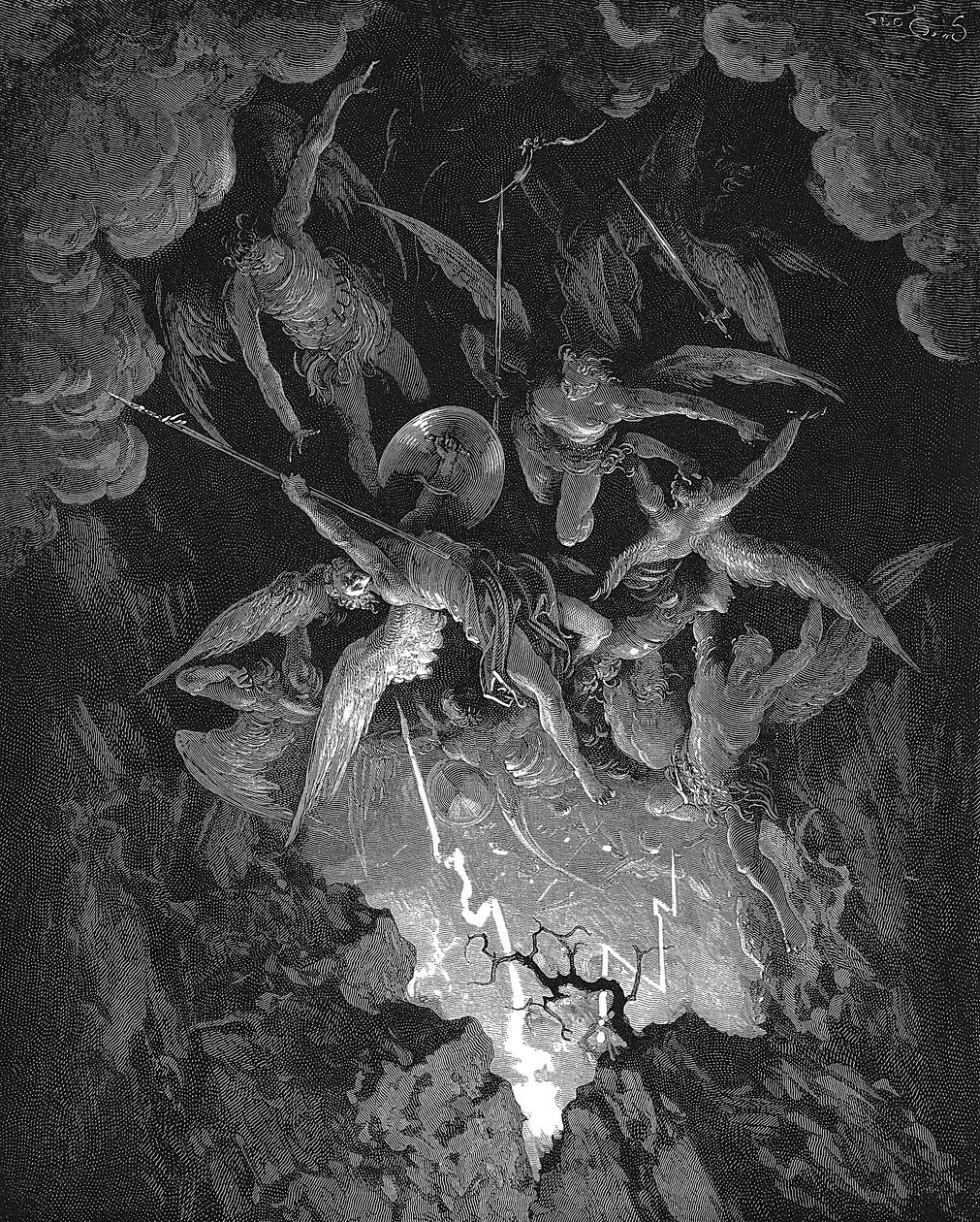 Illustrazione da Il Paradiso Perduto di John Milton da Gustave Dore