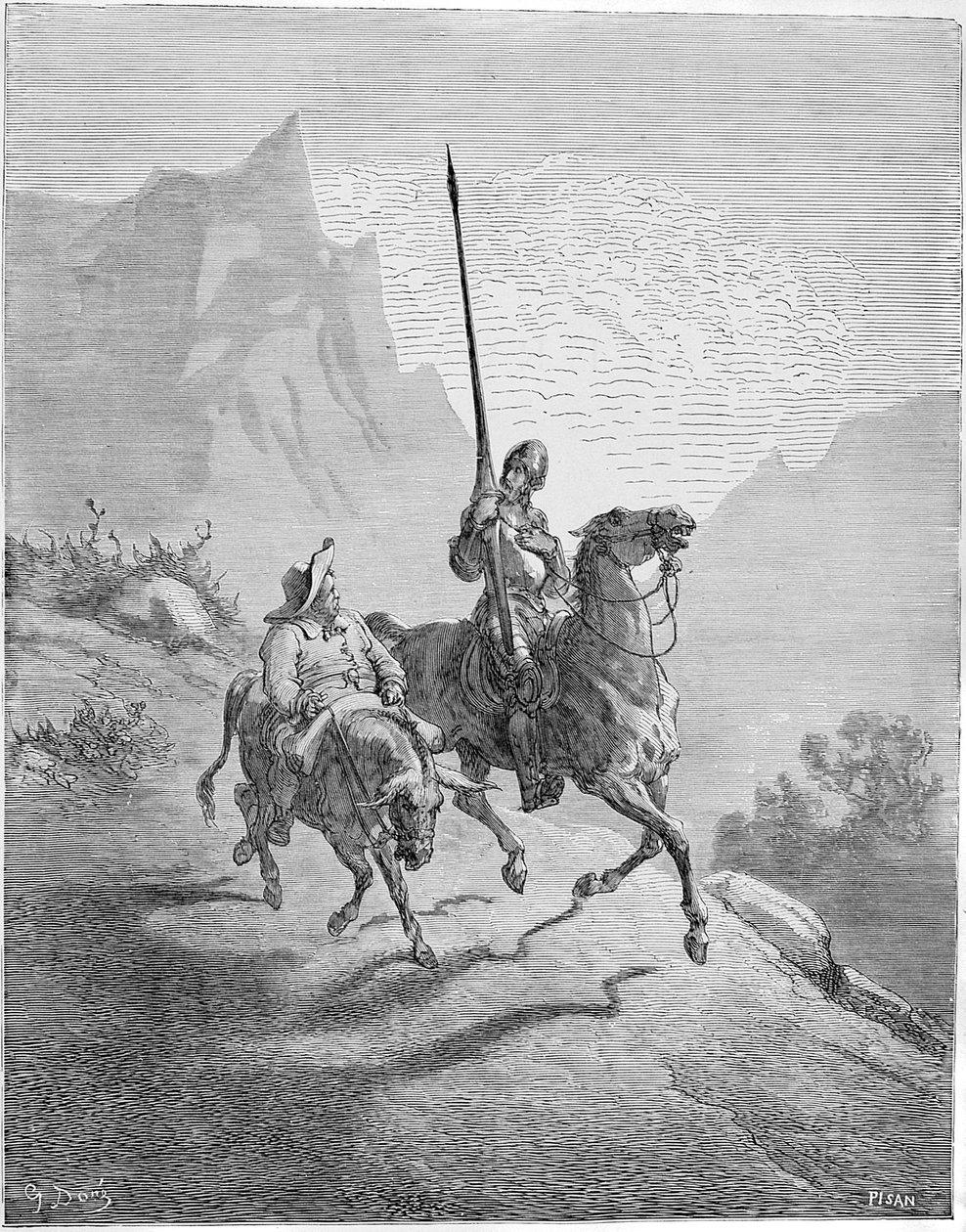 Illustrazione del libro Don Chisciotte della Mancia di M. de Cervantes, 1863 da Gustave Dore