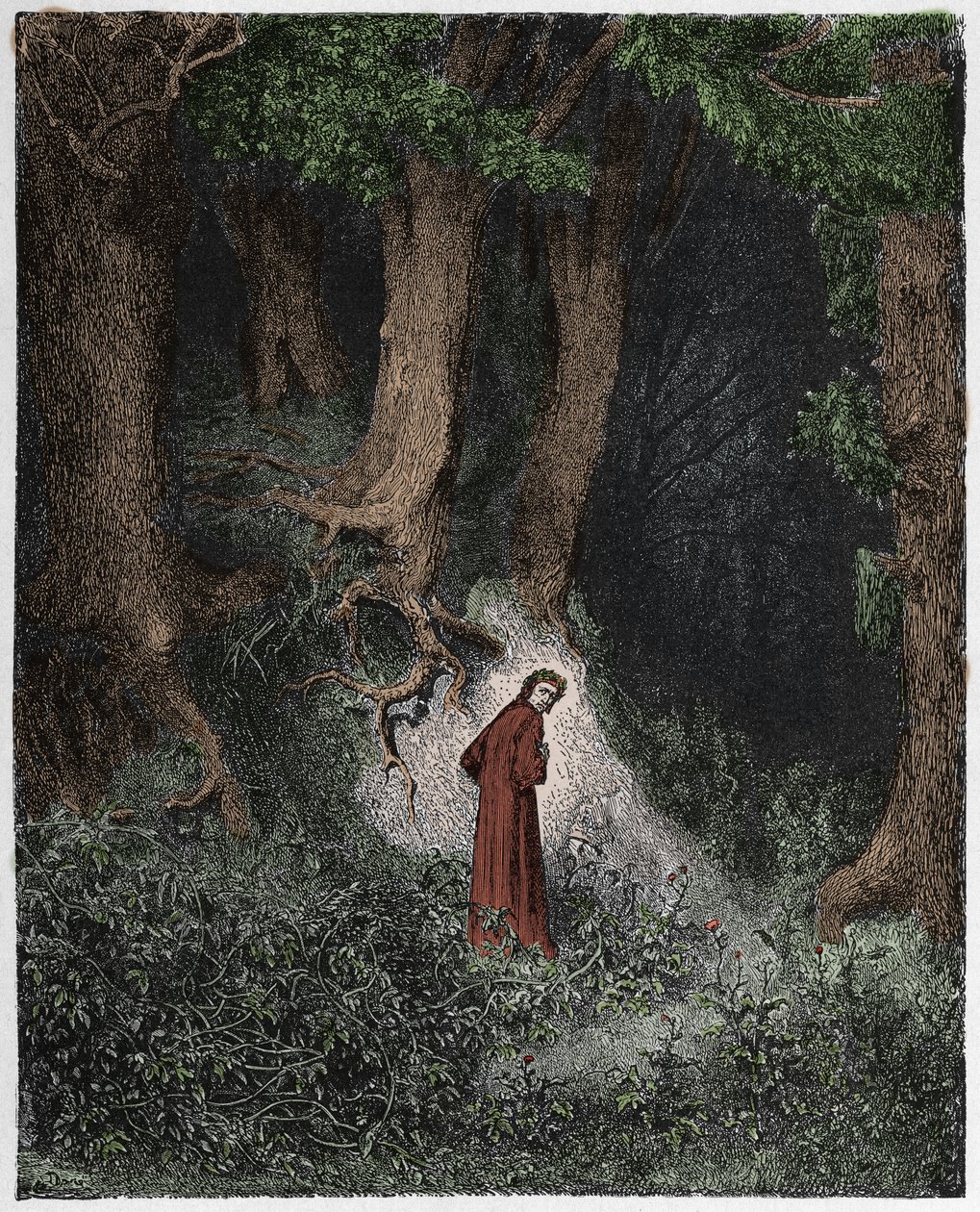 Inferno, Canto 1: Dante nella selva oscura, illustrazione da "La Divina Commedia" di Dante Alighieri, 1885 da Gustave Dore