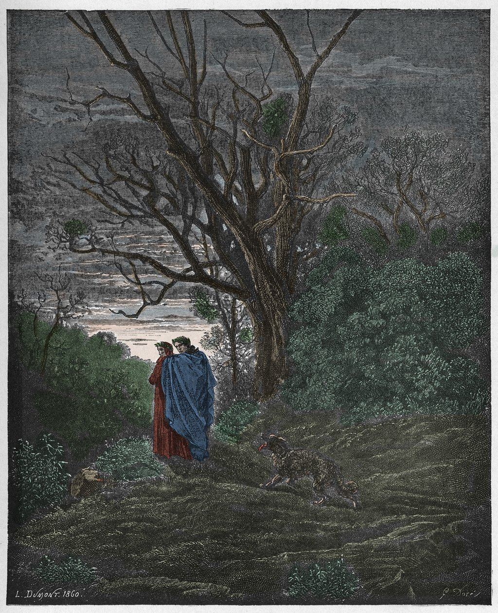 Inferno, Canto 1: Appare la lupa, illustrazione da "La Divina Commedia" di Dante Alighieri, 1885 da Gustave Dore