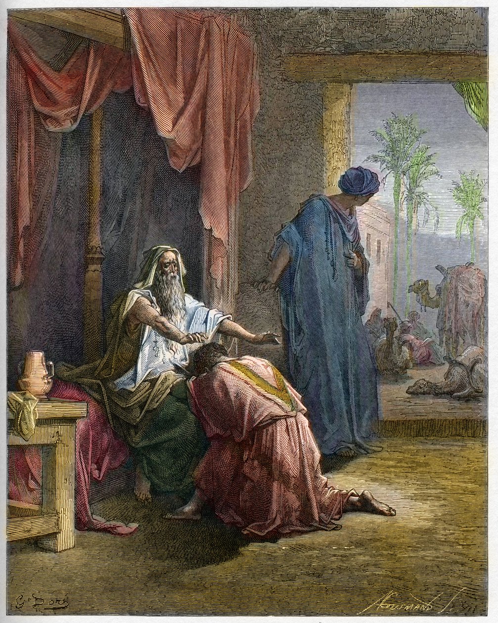Isacco benedice Giacobbe - Genesi da Gustave Dore