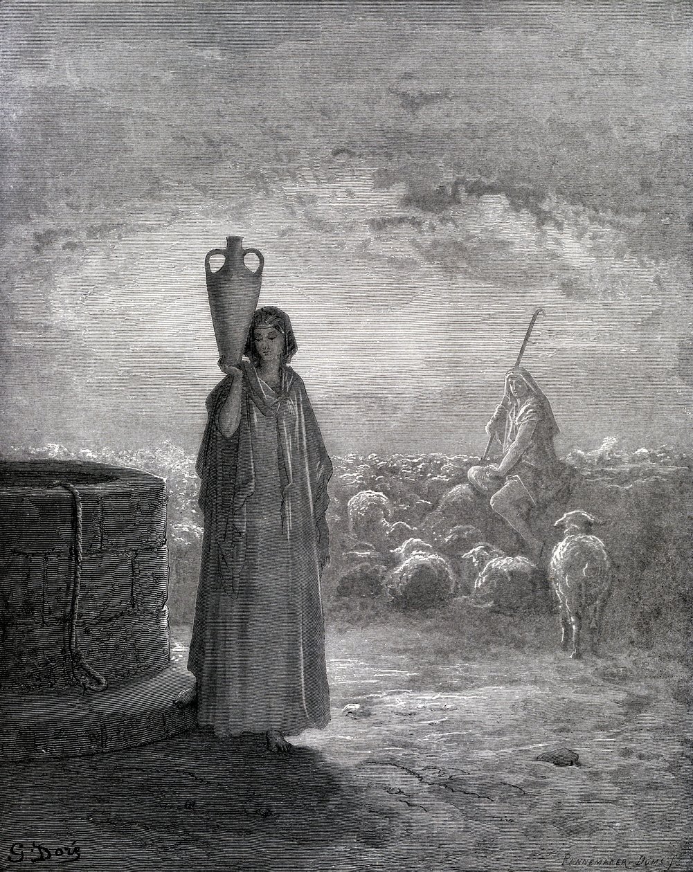 Giacobbe che cura i greggi di Labano da Gustave Dore