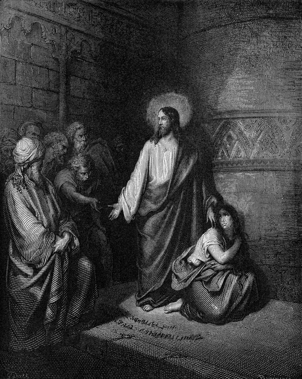Gesù e la donna adultera da Gustave Dore