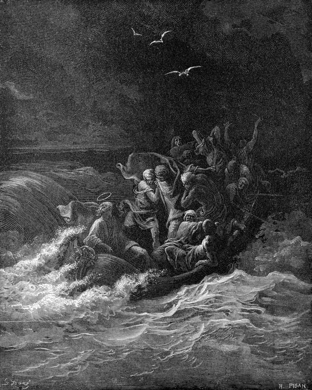 Gesù calma la tempesta da Gustave Dore