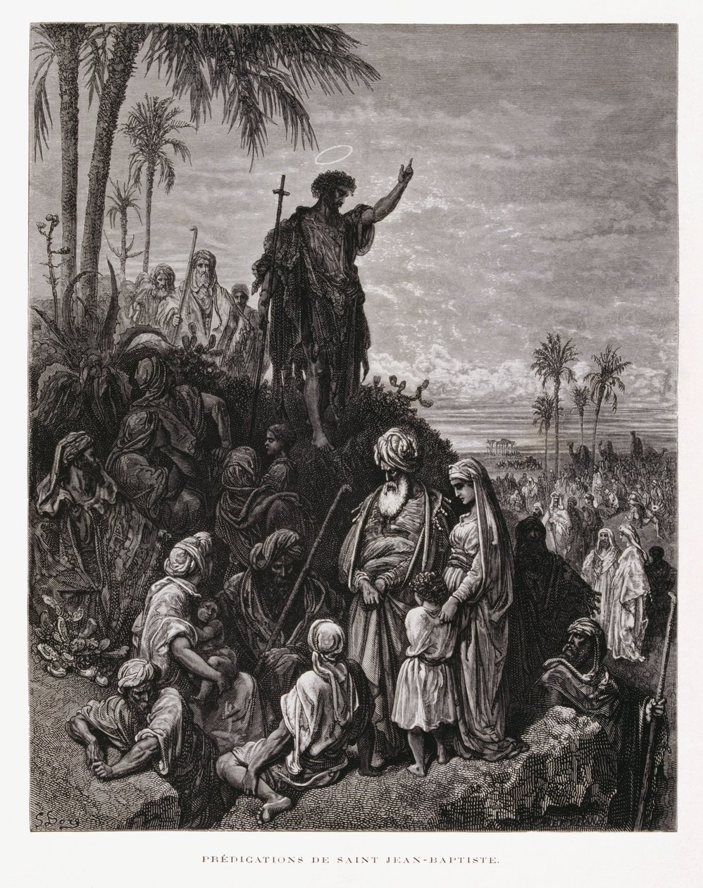 Giovanni Battista predica, illustrazione dalla Bibbia di Doré da Gustave Dore