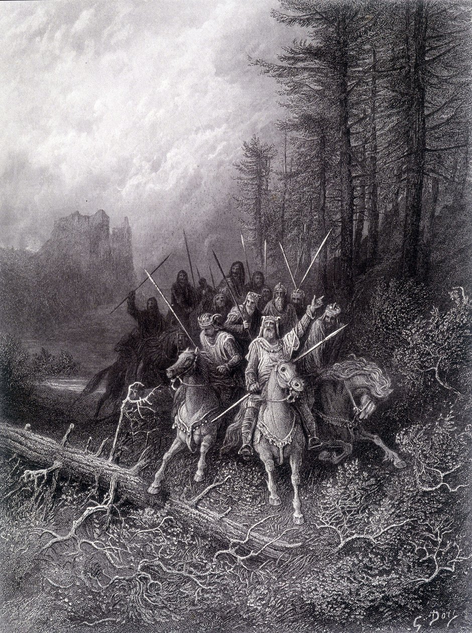 Re Artù nella Foresta di Broceliande (Ciclo dei Cavalieri della Tavola Rotonda) - in "Viviane" di Alfred Tennyson, illustrazione di G. Doré da Gustave Dore